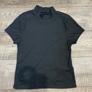 One Step Up Mock Turtleneck Short Sleeve Tee Shirt size large